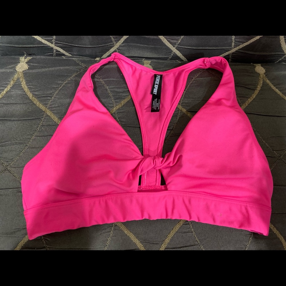 Pink Gym to Swim Twist Sports Bra